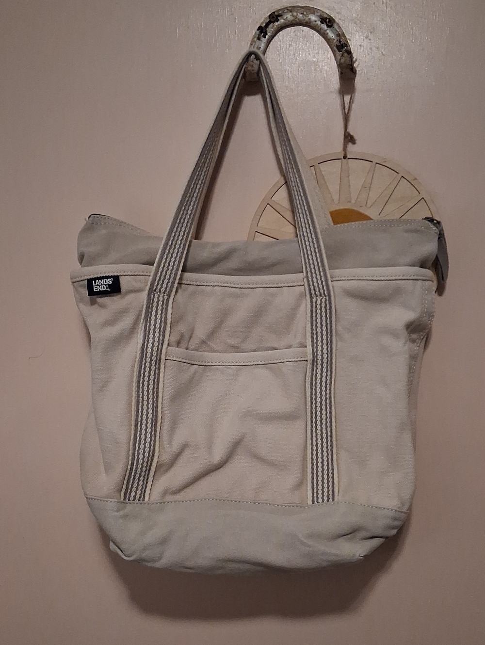 Lands' End Canvas Utility Tote in Light Beige